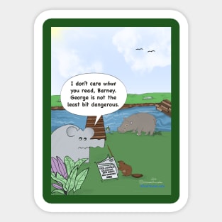 Enormously Funny Cartoons Hippo Steriotyping Sticker